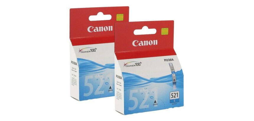 Canon CLI 521 Pack cartouche de 2 cyan pour imprimante jet d'encre