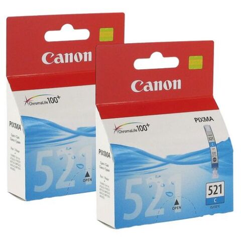 Canon CLI 521C Pack de 2 cartuchos originales cian