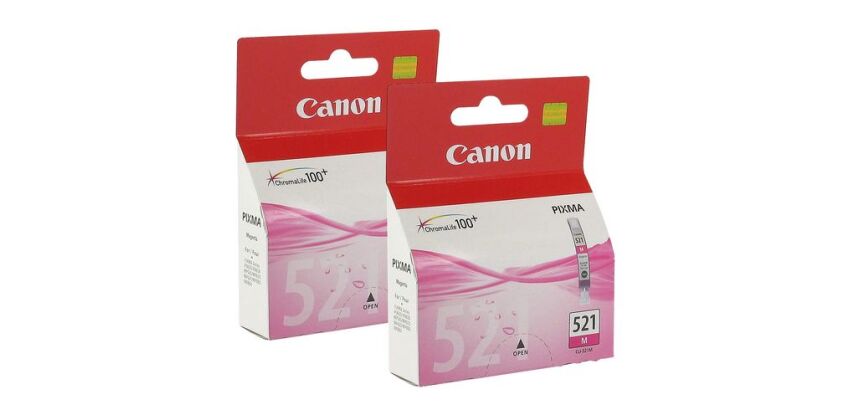 Pack 2 Tintenpatronen Canon CL 521 M Magenta
