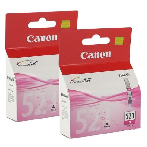 Canon CLI 521M Pack de 2 cartuchos originales magenta