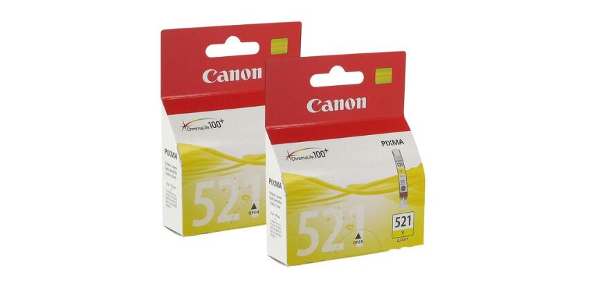 Canon CLI-521 Pack 2 cartouches jaune pour imprimante jet d'encre