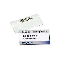 Badge Avery à épingle 40 x 75 mm - Boîte de 100