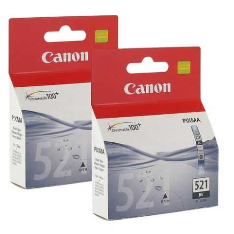 Inktcartridge Canon CLI 521 BK zwart pack van 2