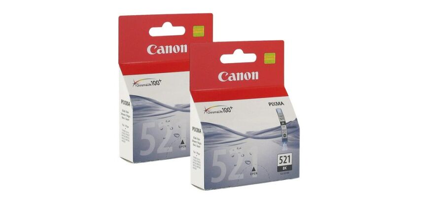 Canon CLI 521 BK Pack cartouche de 2 noires pour imprimante jet d'encre