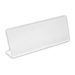 Plastic nameplate in L-shape size 180 x 65 mm.