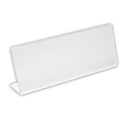 Plastieken naambordje in L-vorm formaat 180 x 65 mm.