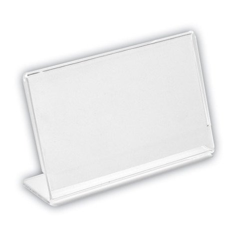 Chevalet porte-nom en L plastique 55 x 90 mm