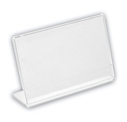 Plastieken naambordje in L-vorm formaat 90 x 55 mm.