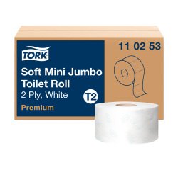 Toiletpapier Mini Jumbo dubbele dikte Tork T2 Premium - Doos van 12 rollen 170 m