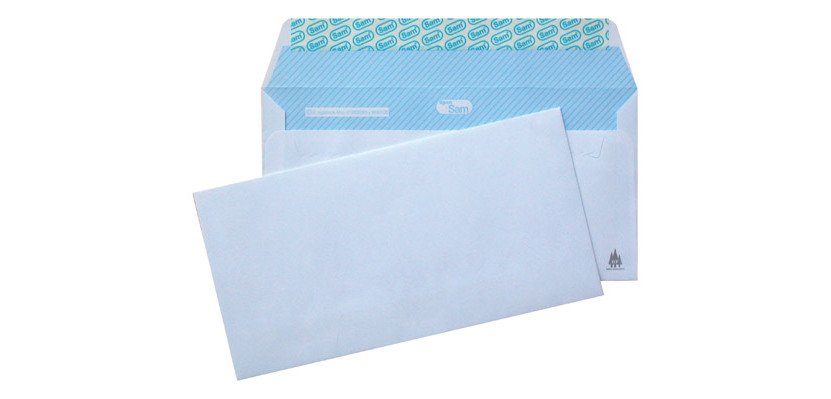 Sobres 115 x 225 mm 90 g con IP Sam - Caja de 500