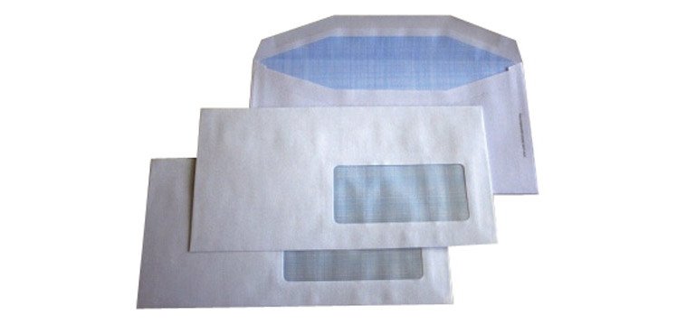 Sobres 115 x 225 mm con ventana derecha 80g Sam - Caja de 500