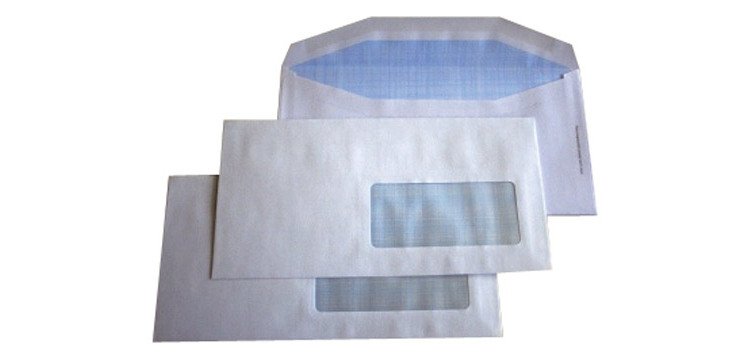 Sobres 115 x 225 mm con ventana derecha 80g Sam - Caja de 500