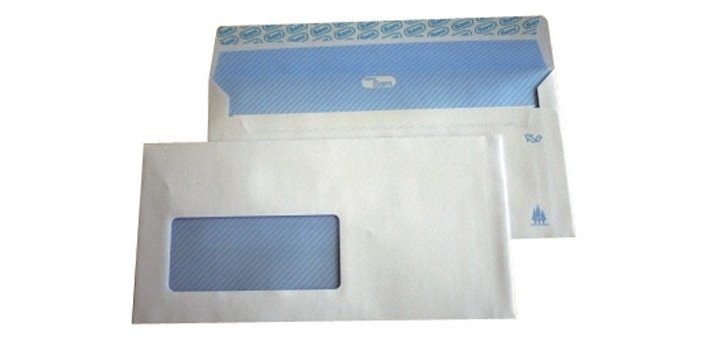 Sobres 110 x 220 mm 90 g con ventana izquierda Sam - Caja de 500