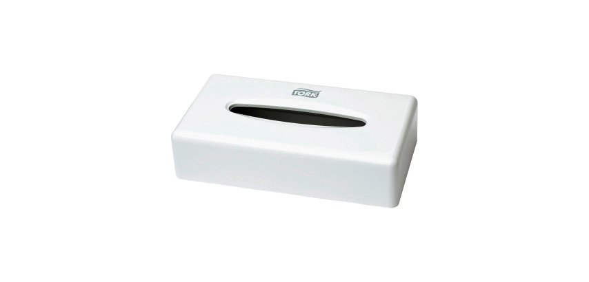 Distribuidor de pañuelos Tork de plástico blanco