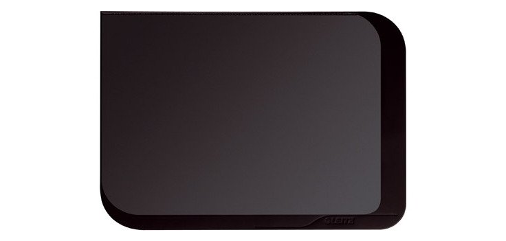 Vade de escritorio Esselte Soft Touch transparente con tapa abatible, 65 x 50 cm, color negro