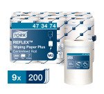 Tork Reflex™ Papier d'Essuyage Plus blanc M3, multi-usages 9 x 200 feuilles