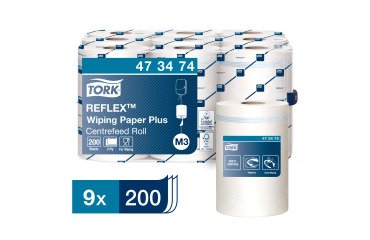 Tork Reflex™ Papier d'Essuyage Plus blanc M3, multi-usages 9 x 200 feuilles