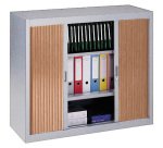 Armoire basse à rideaux démontables Décor 100 x 120 cm corps aluminium