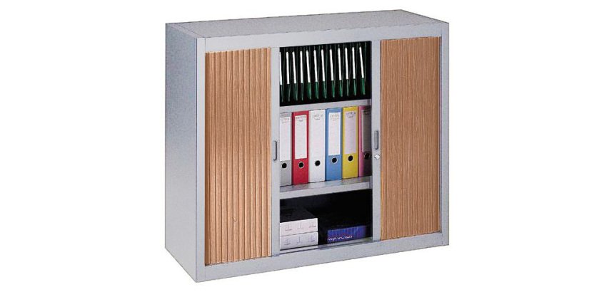 Armoire basse à rideaux démontables Décor 100 x 120 cm corps aluminium