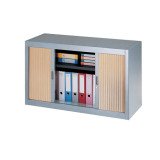 Armoire basse à rideaux démontables Décor 70 x 120 cm corps aluminium