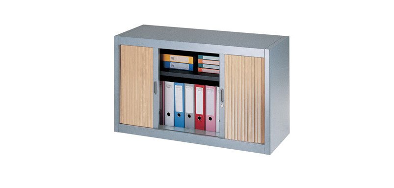 Armoire basse à rideaux démontables Décor 70 x 120 cm corps aluminium