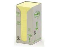 Torre de Notas adhesivas amarillas recicladas Post-It 76 x 76 mm