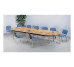 Table de réunion modulaire rectangle avec bords arrondis antichocs L 140 x  P 70 cm Multiformes confort