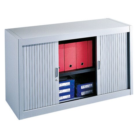 Armoire basse à rideaux démontables Décor 70 x 120 cm corps aluminium