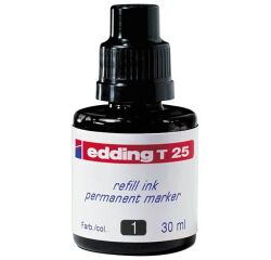 Recarga de tinta para rotulador permanente edding T25 - 25 ml negra