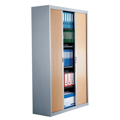 Armario de oficina metálico desmontable Armonía Alt. 200 x An. 120 cm Aluminio Puerta persiana 