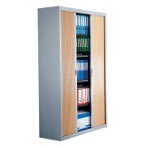 Armoire haute à rideaux démontables Décor 200 x 120 cm corps aluminium