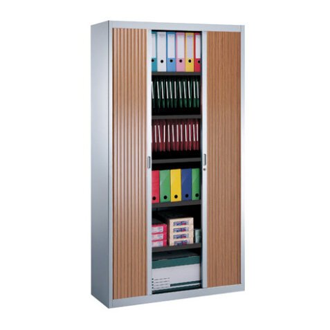 Armario de oficina metálico desmontable Armonía Alt. 220 x An. 100 cm Aluminio Puertas persiana 