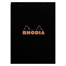 Bloc de bureau Rhodia 14,8 x 21 cm agrafé noir n°16 - 5 x 5 - 80 feuilles