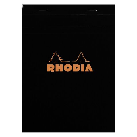 Bloc de bureau Rhodia 14,8 x 21 cm agrafé noir n°16 - 5 x 5 - 80 feuilles