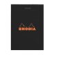 Bloc de bureau Rhodia 7,5 x 10,5 cm agrafé noir n°11 - quadrillé 5 x 5 - 80 pages