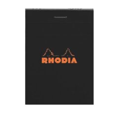 Block Rhodia black staples 80 sheets 5 x 5 n°11 size 7.5 x 10.5 cm