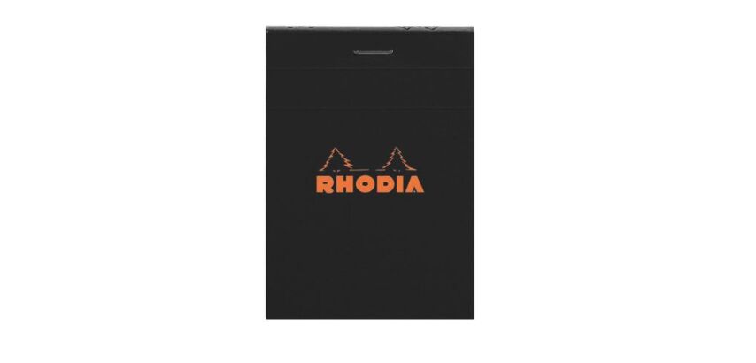 Bloc de bureau Rhodia 7,5 x 10,5 cm agrafé noir n°11 - 5 x 5 - 80 feuilles