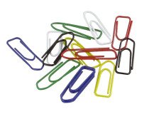 Trombones galvanisés 25 mm couleur assorties - Boîte de 100