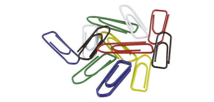 Trombones Safetool galvanisés 25 mm couleur assorties - Boîte de 100