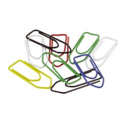 Gegalvaniseerde paperclips 32 mm in assorti kleuren - Doos van 100