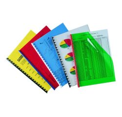 Cubiertas para encuadernar PVC 200 micras A4 cristal amarillo Paquete de 100