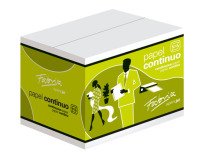 Caja de 2500 hojas de Papel continuo blanco, modelo 1 hoja, 2 trepados