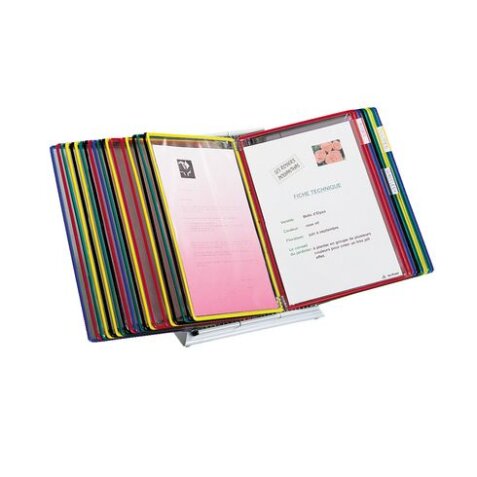 Protège-documents pivotant pupitre Djois by Tarifold PVC A4 30 pochettes - 60 vues couleurs assorties