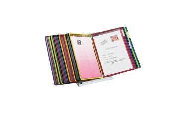 Clasificador de sobremesa giratorio Djois by Tarifold PVC A4 30 bolsillos - 60 vistas colores surtidos