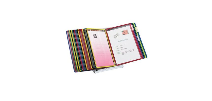Protège-documents pivotant pupitre Djois by Tarifold PVC A4 40 pochettes - 80 vues couleurs assorties