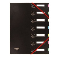 Carpeta clasificadora bimaterial Extendos 7 divisiones de color