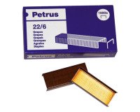 Grapas Petrus 22/6, 24/6 cobreadas Caja de 1000