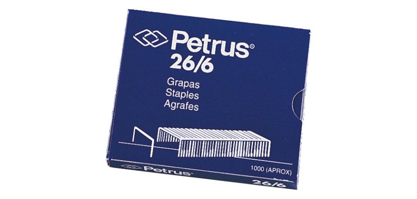 Grapas Petrus 26/6 cobreadas Caja de 1000