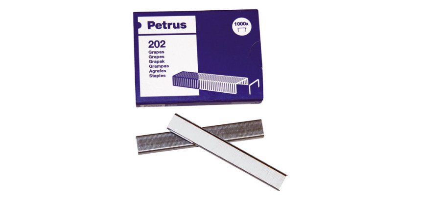 Grapas Petrus 202 galvanizadas Caja de 1000