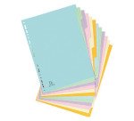 Intercalaires neutres A4 Exacompta Forever carte recyclée colorée 12 onglets - 1 jeu